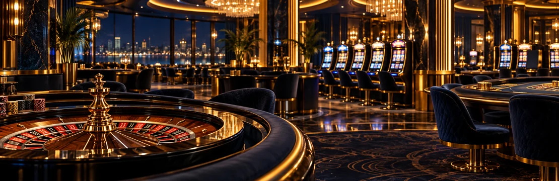 Betpuan lacivert ve altın casino salonu